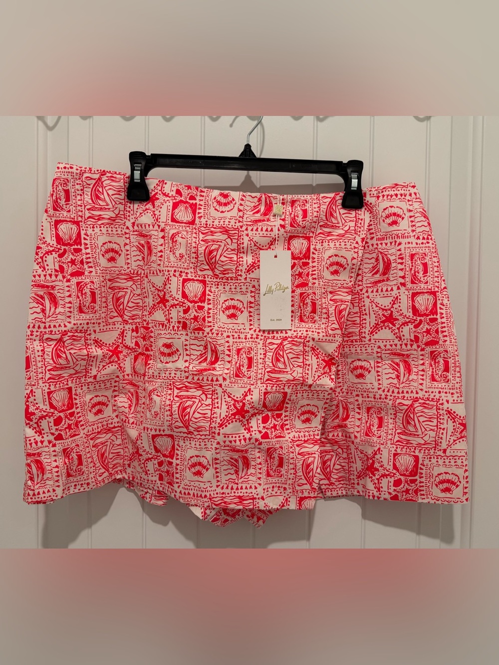 NWT Lilly Pulitzer 16 ALICENT MINI SKORT “Mizner Red Seaside Harbor” sz 16 ✨💲98